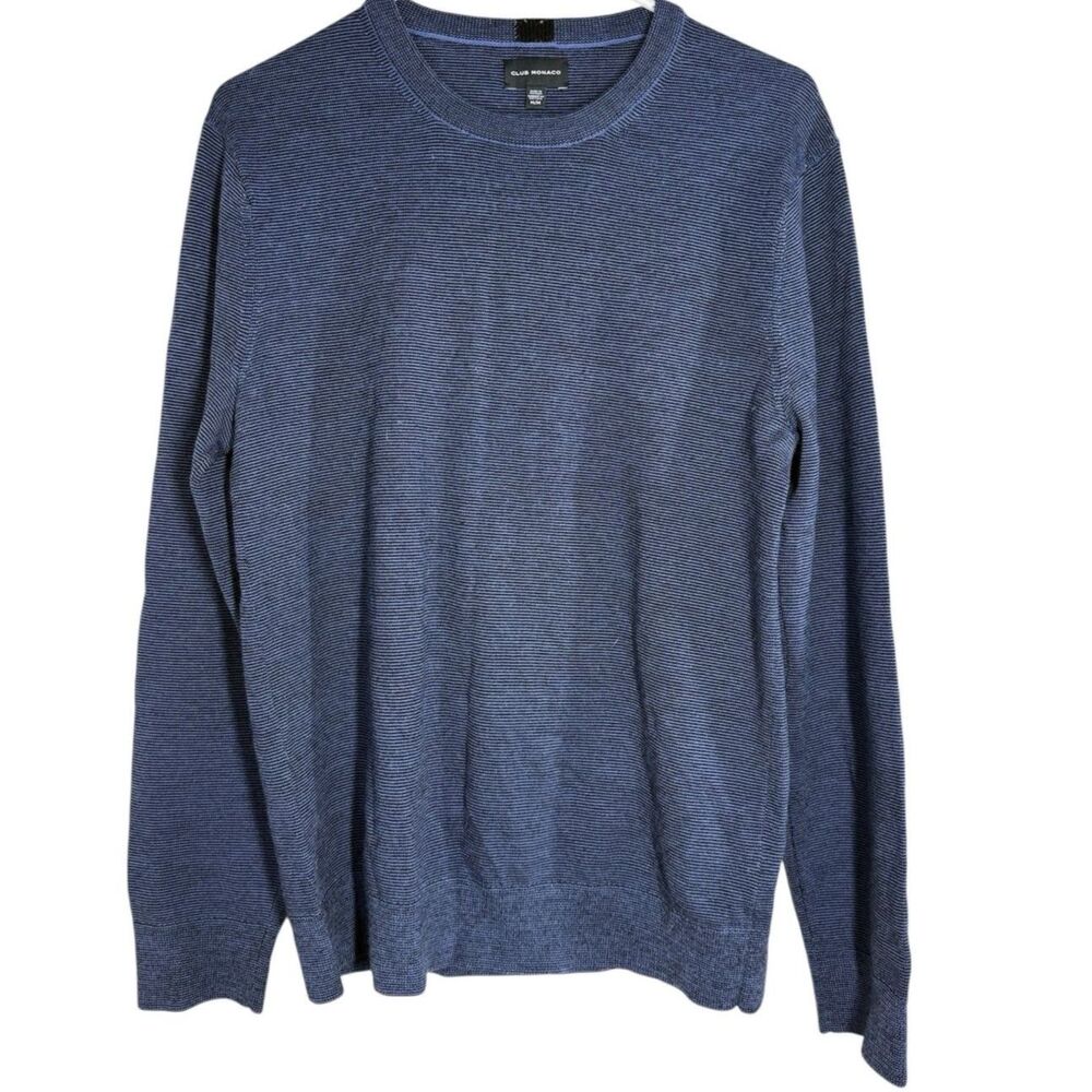 Club Monaco Mens Blue Merino Wool Base Layer Sz M Thermal Warm Crew Neck